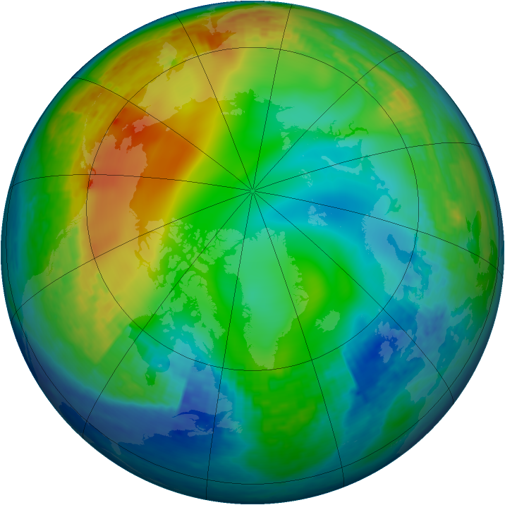 Arctic ozone map for 06 December 2001